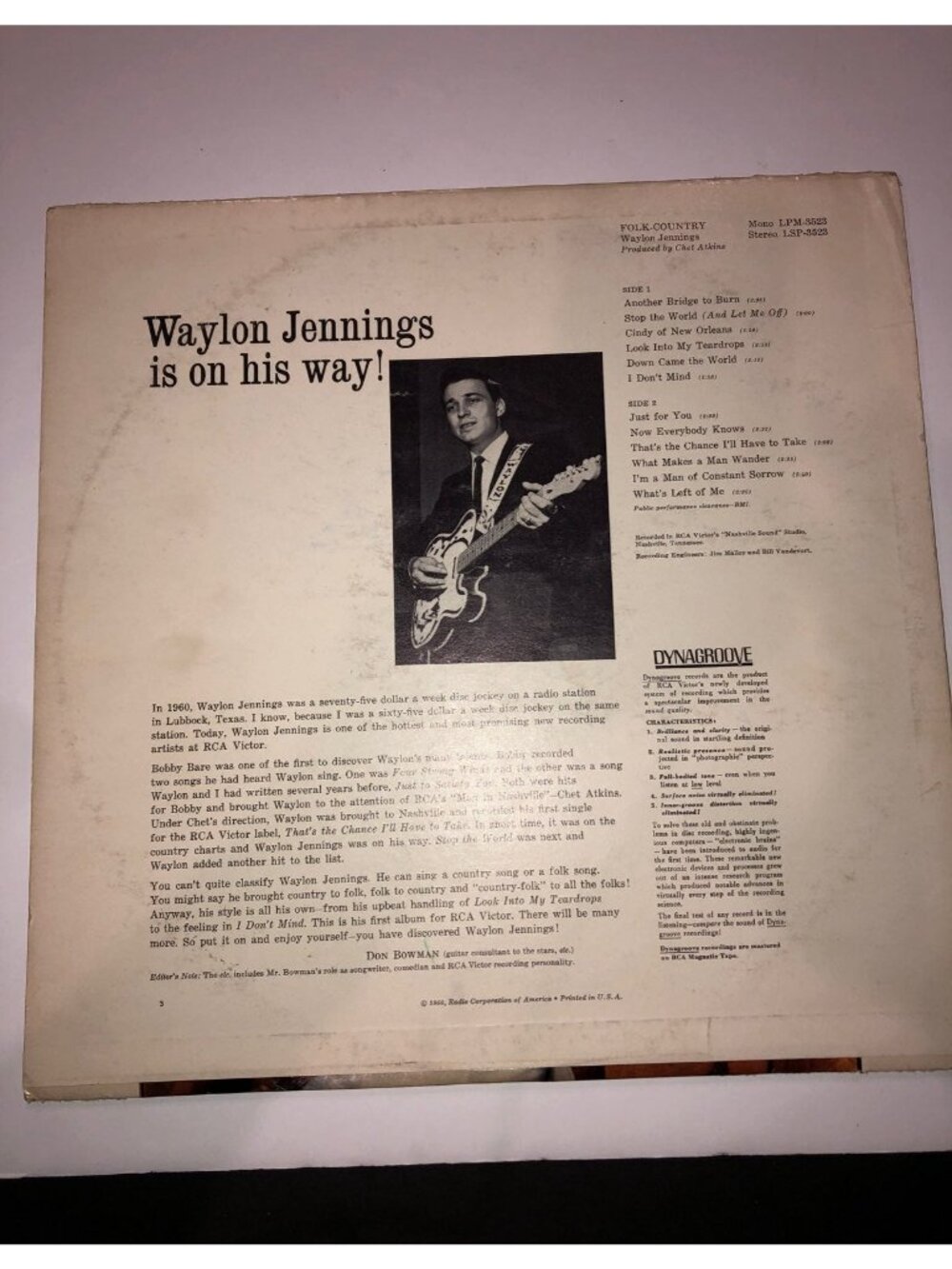 Vintage 1966 Waylon Jennings Vinyl LP Album, READ - Picture 2 of 9